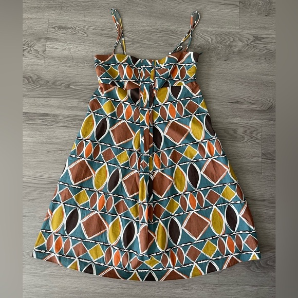 BCBGMaxAzria Geo Print Pleated Front Halter Dress - Picture 2 of 7